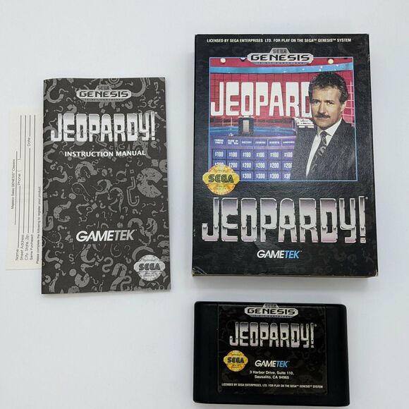 SEGA Genesis Video Game Lot of 2 RBI Baseball 4 and Jeopardy! with Alex Trebek - Picture 2 of 10